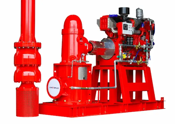 Ameriflo vertical turbine fire pump engineered for deep well and high-capacity fire protection systems