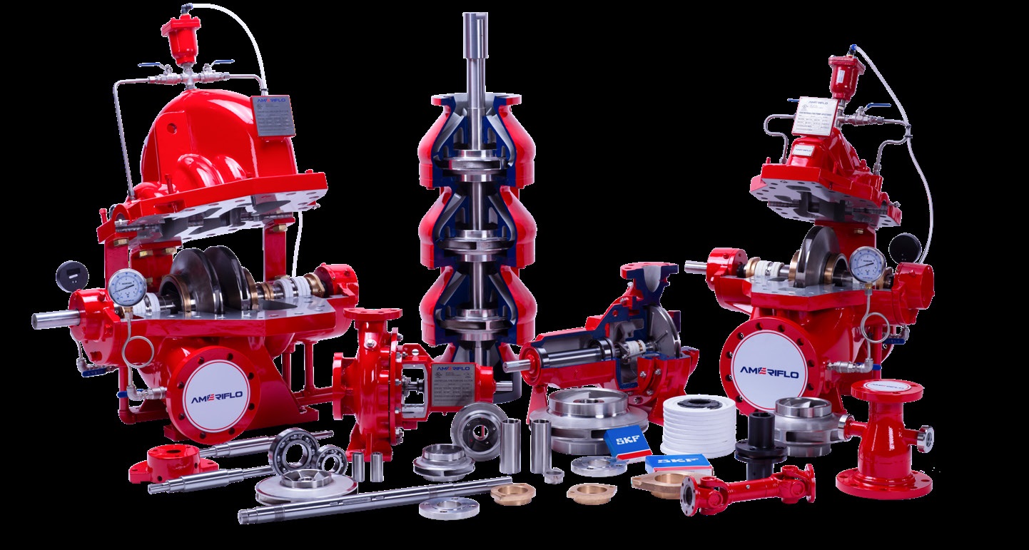 Complete Ameriflo fire pump system with all components for reliable firefighting performance.